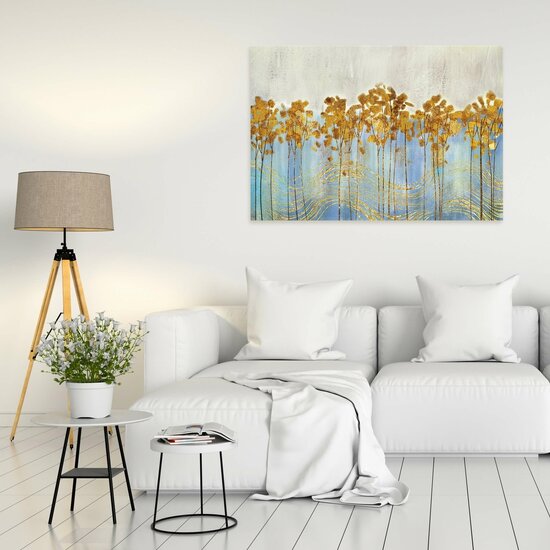 Art Nature Golden Leaves Ornaments Canvas Schilderij PP14109O1