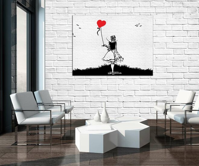 A Girl with Balloon Banksy Canvas Schilderij PP20200O1