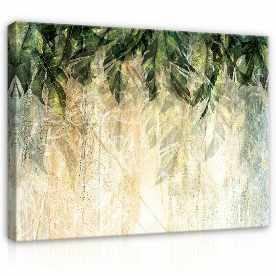 Structure leaves wall garland Canvas Schilderij PP14512O1