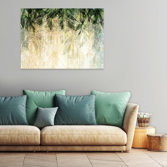 Structure leaves wall garland Canvas Schilderij PP14512O1