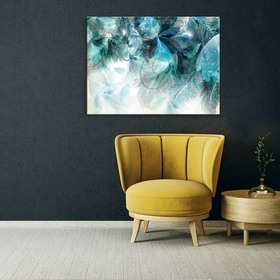 Turquoise Leaves Canvas Schilderij PP13767O1