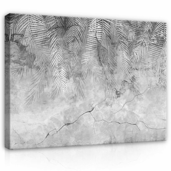 Structure concrete leaves palm Canvas Schilderij PP14514O1