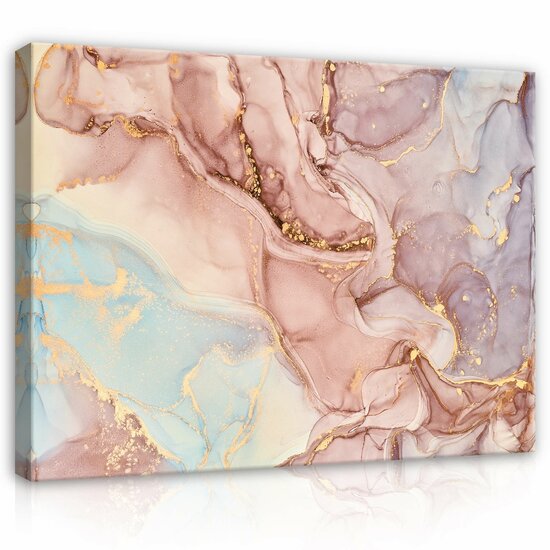 Structures Marble Pastel Gold Abstract Canvas Schilderij PP14103O1