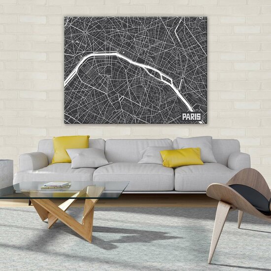 Paris Map Canvas Schilderij PP12733O1