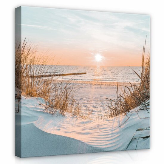 Sunset on the beach Canvas Schilderij PP14021O2