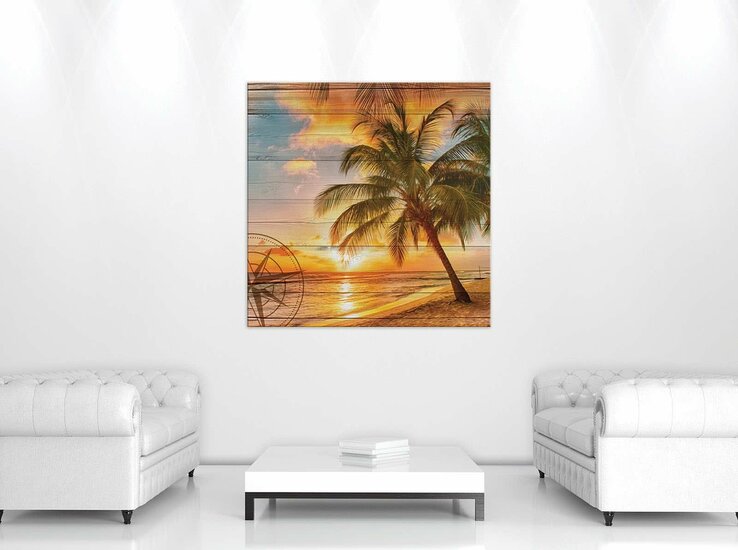 Beach on the boards Canvas Schilderij PP10027O2