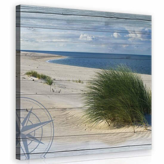 Beach on the wood Canvas Schilderij PP10025O2