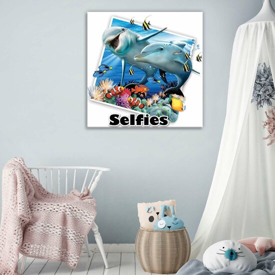 Dolphins- Selfies Canvas Schilderij PP12820O2