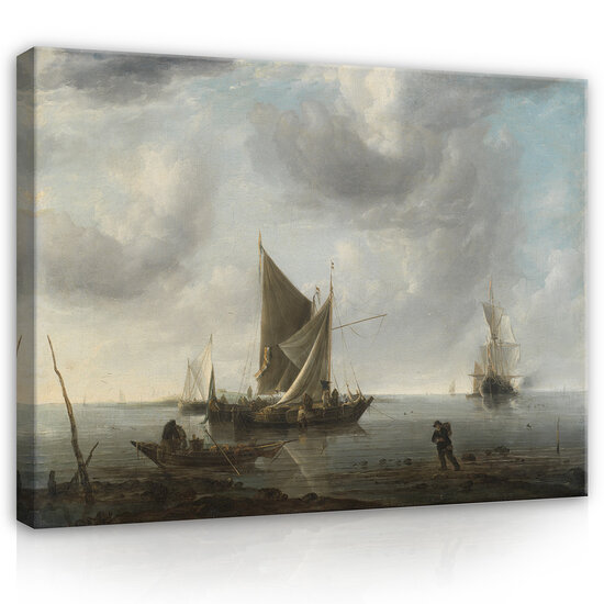 Rijksmuseum Canvas Schepen voor Anker op kalme Zee RMC30