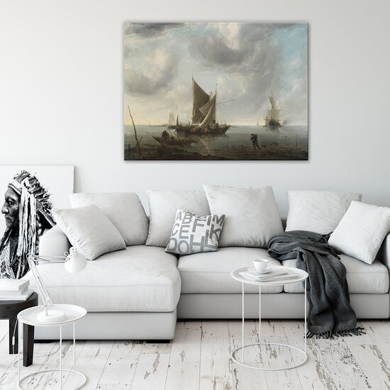 Rijksmuseum Canvas Schepen voor Anker op kalme Zee RMC30