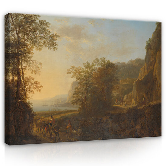 Rijksmuseum Canvas Italiaans Landschap met haven Jan Both RMC48