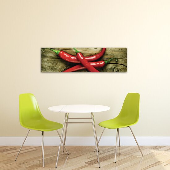 Chili Peppers on Wood Canvas Schilderij PP20222O3