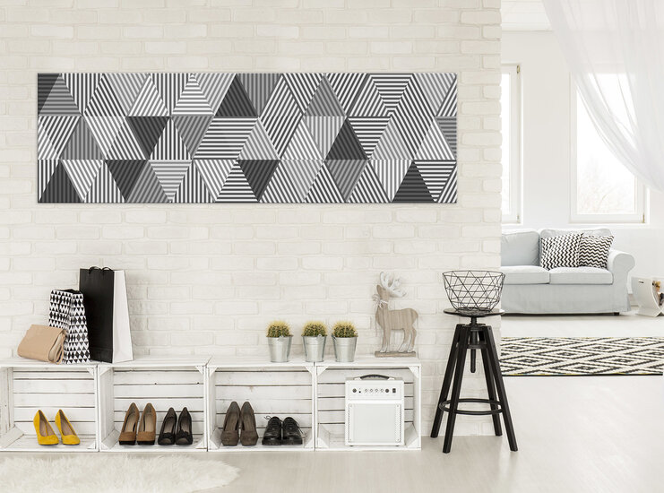 Black and White Triangles Canvas Schilderij PP10759O3