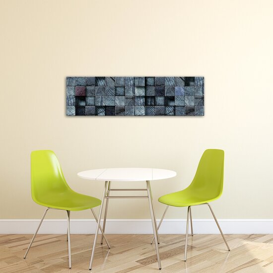 Blue Wooden Cubes Canvas Schilderij PP20141O3