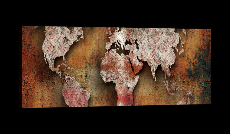 Rusty World Map Canvas Schilderij PP20272O3