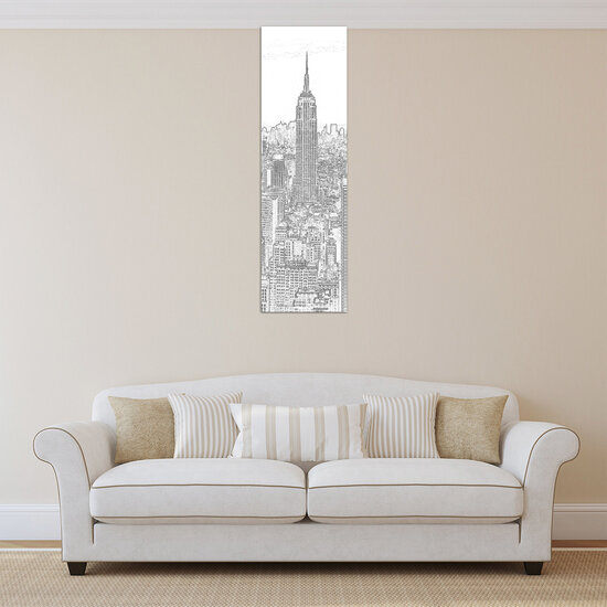 Black and White Sketch of City Canvas Schilderij PP10688O3