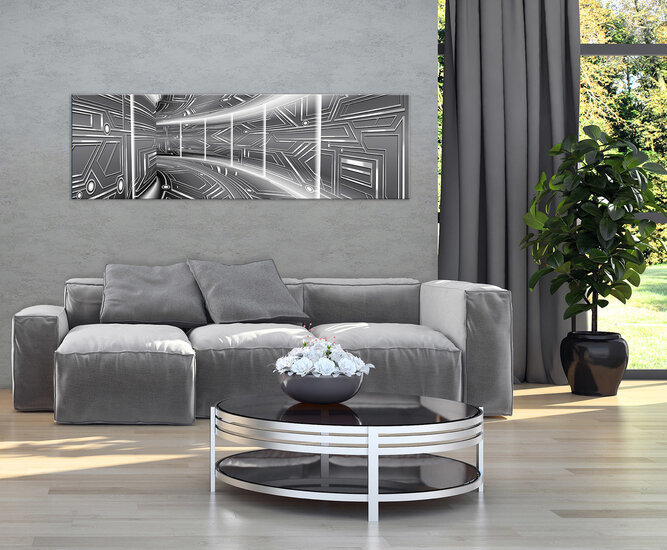 Graphite Corridor Canvas Schilderij PP10080O3