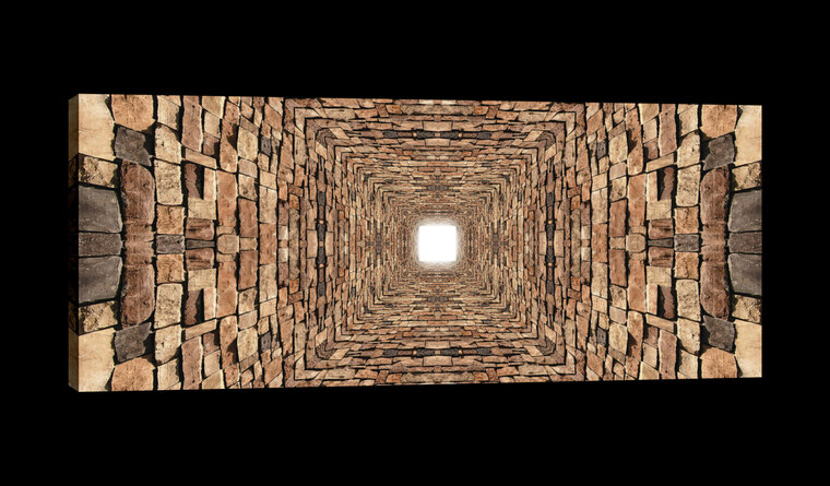 3D Stones Tunnel Canvas Schilderij PP20130O3