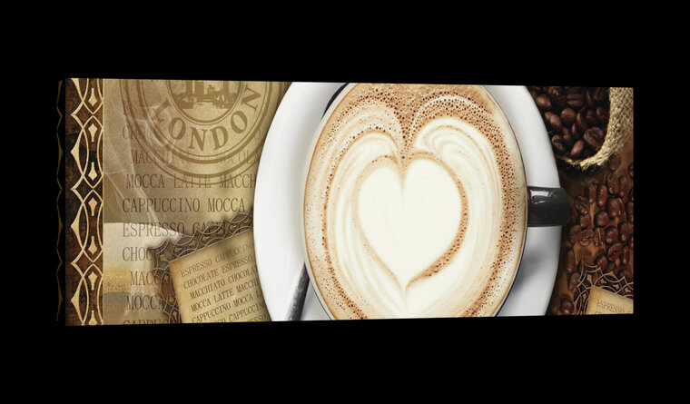 Coffee Foam Heart Canvas Schilderij PP20220O3