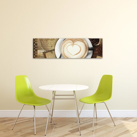 Coffee Foam Heart Canvas Schilderij PP20220O3