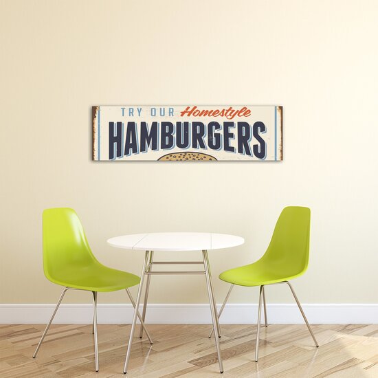 Fast Food Best Hamburgers Canvas Schilderij PP20221O3