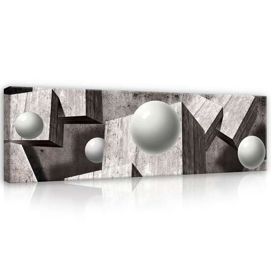 3D Gray Geometric Figures Canvas Schilderij PP10235O3