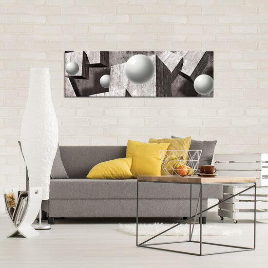 3D Gray Geometric Figures Canvas Schilderij PP10235O3