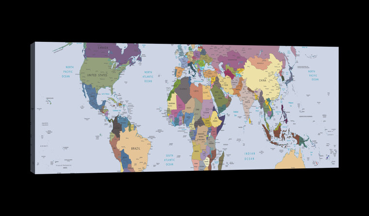 Physical World Map Canvas Schilderij PP20265O3