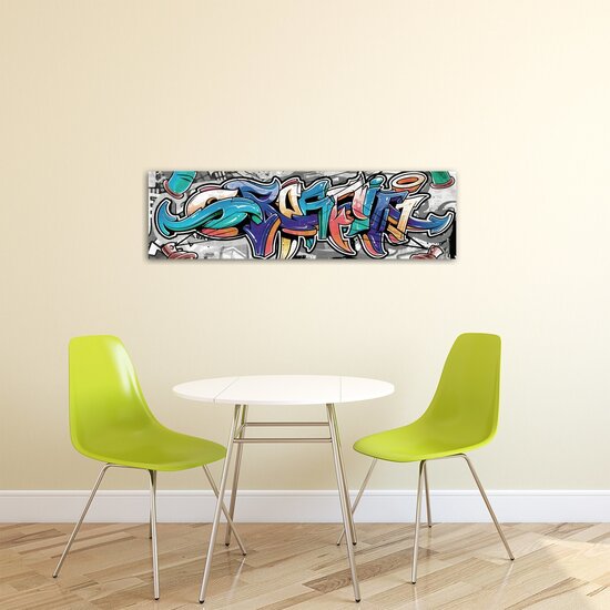 Colourful Graffiti on Gray Canvas Schilderij PP20206O3