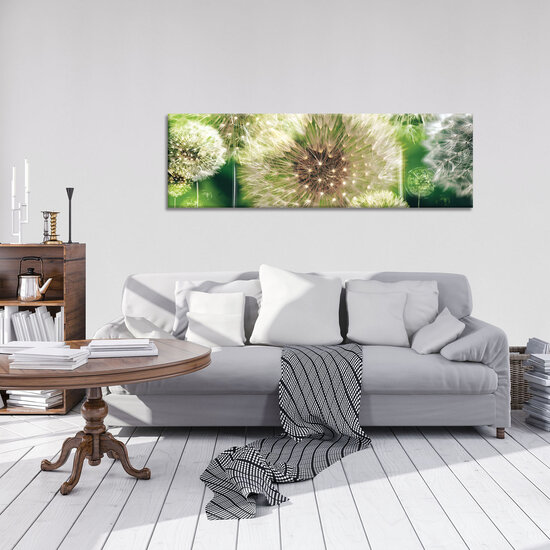 Dandelions on the Green Background Canvas Schilderij PP10221O3