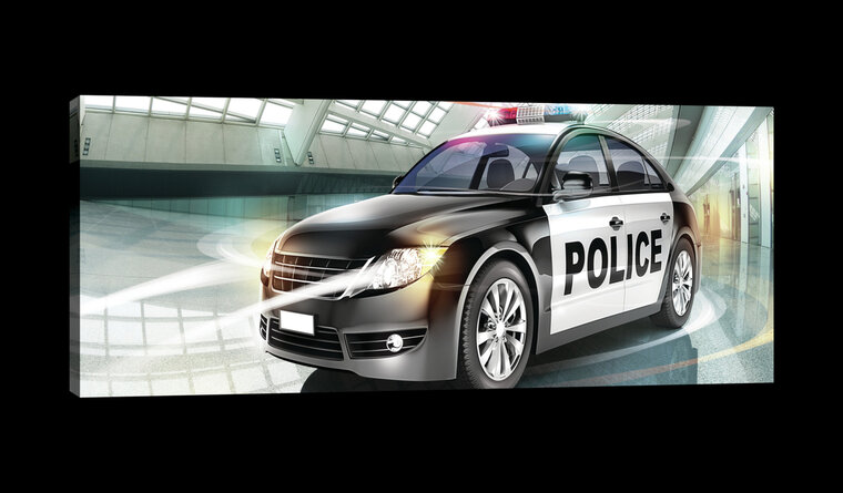 Speeding Police Car Canvas Schilderij PP20256O3
