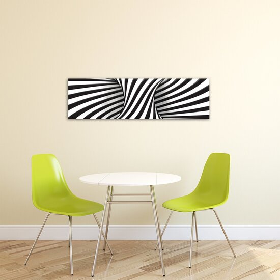 White and Black 3D Swirl Canvas Schilderij PP20191O3