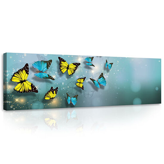 Yellow and Blue Butterflies Canvas Schilderij PP10225O3