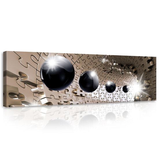 3D Puzzle Tunnel with Spheres Canvas Schilderij PP10233O3