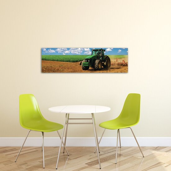 Green Tractor on Field Canvas Schilderij PP20260O3