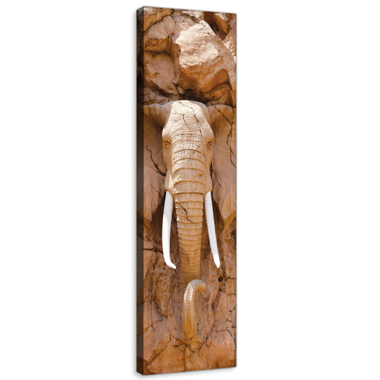 Elephant Carved in Rocks Canvas Schilderij PP10114O3