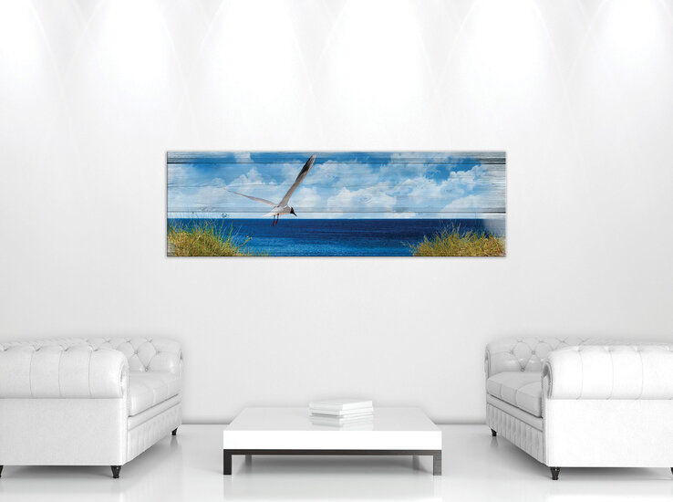 Beach on the boards Canvas Schilderij PP10026O3