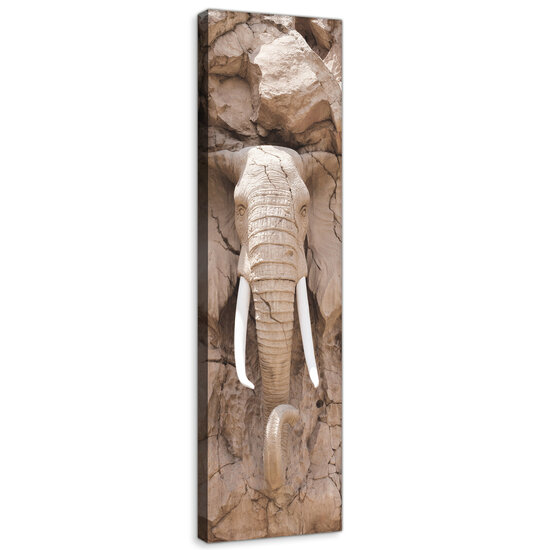 Elephant Carved in Rocks Canvas Schilderij PP10115O3