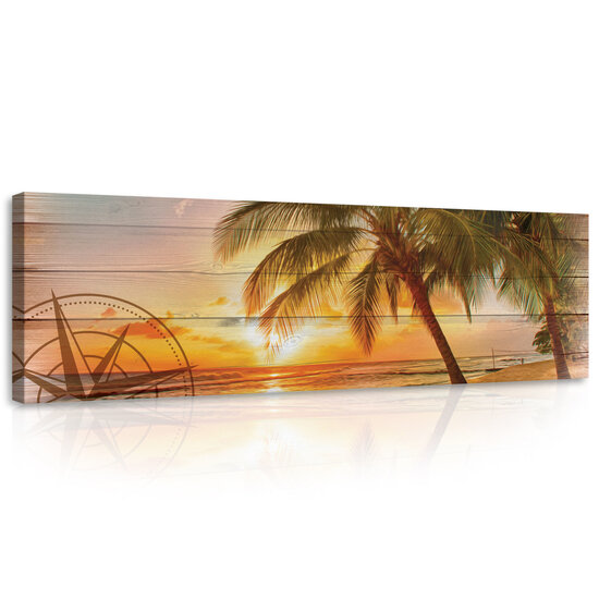 Beach on the boards Canvas Schilderij PP10027O3