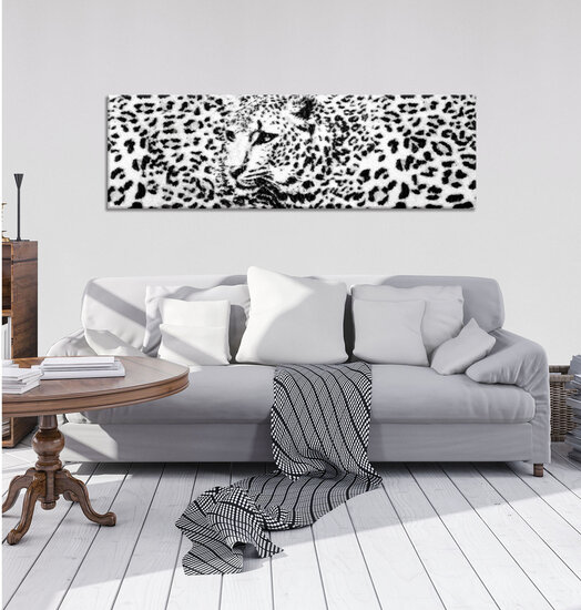 Black and White Cheetah Canvas Schilderij PP20306O3