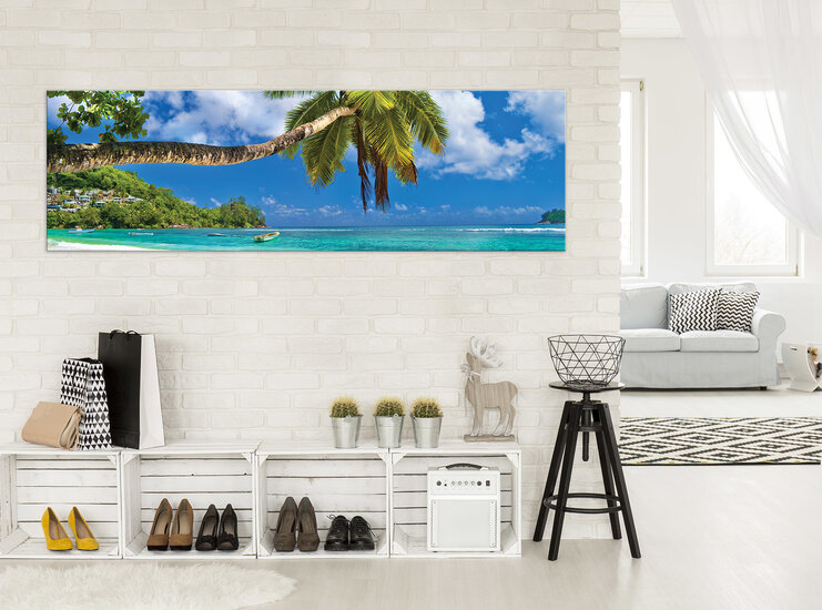 Palms, Beach, and Ocean Canvas Schilderij PP10332O3