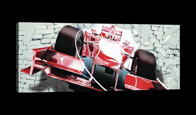 Red Formula 1 3D F1 Canvas Schilderij PP20240O3