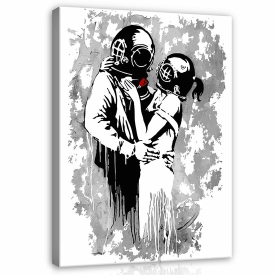 Divers in Love Banksy Canvas Schilderij PP2038O1