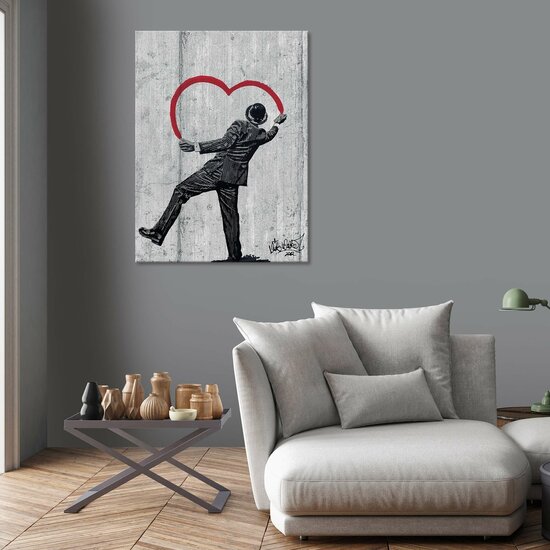 A Gentleman in Love Banksy Canvas Schilderij PP2036O1