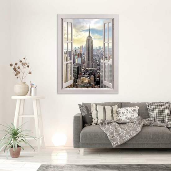View window 3D New York Canvas Schilderij PP14460O1