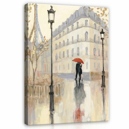 Cities Paris Characters Couples Canvas Schilderij PP14351O1