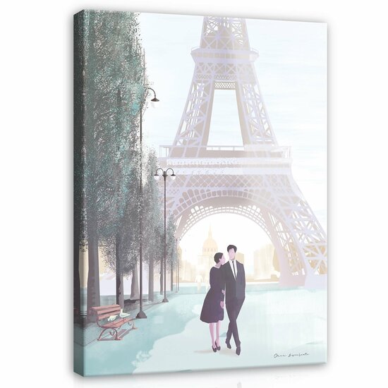 Cities Paris Characters Couples Canvas Schilderij PP14352O1