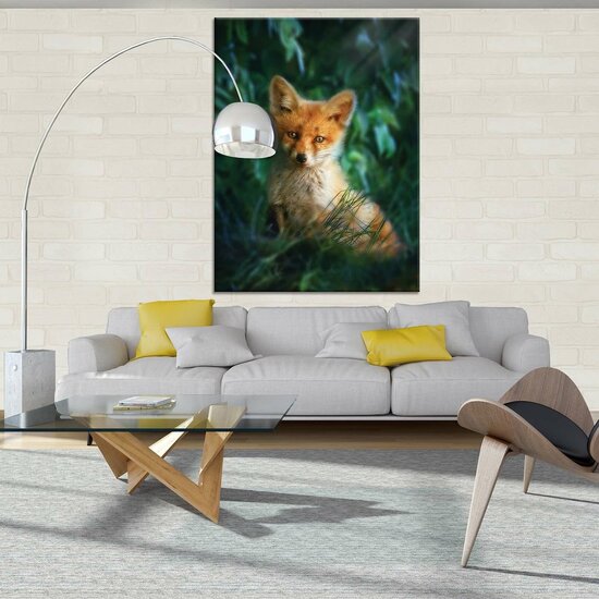 Fox in the egrass Canvas Schilderij PP12522O1