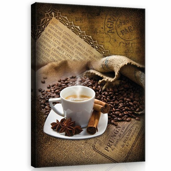 Coffee Beans and Spices Canvas Schilderij PP20218O1