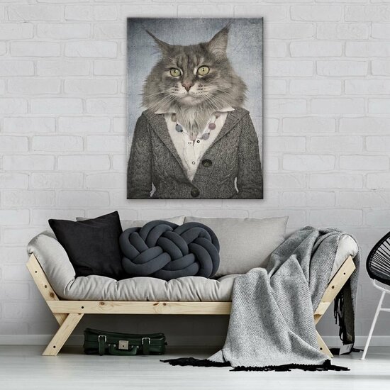 Cat in sweater Canvas Schilderij PP11935O1